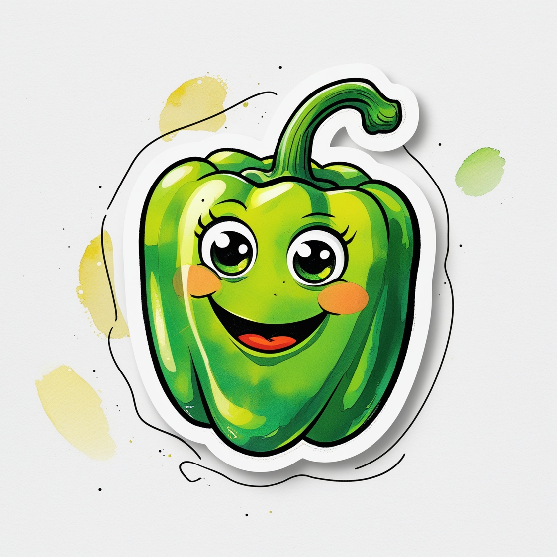 Smiling Green Pepper Sticjer